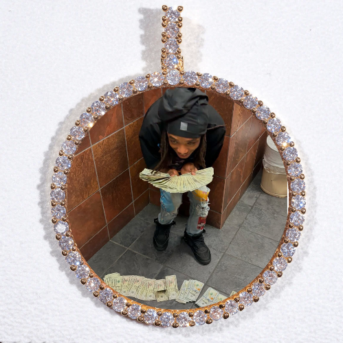 LARGE 3D CIRCLE CUSTOM PICTURE PENDANT