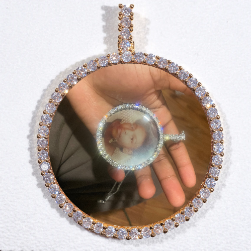 LARGE 3D CIRCLE CUSTOM PICTURE PENDANT