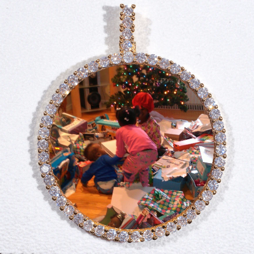 LARGE 3D CIRCLE CUSTOM PICTURE PENDANT