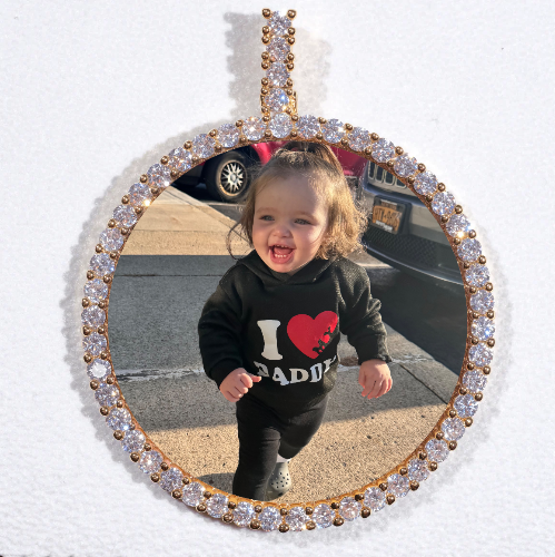 LARGE 3D CIRCLE CUSTOM PICTURE PENDANT