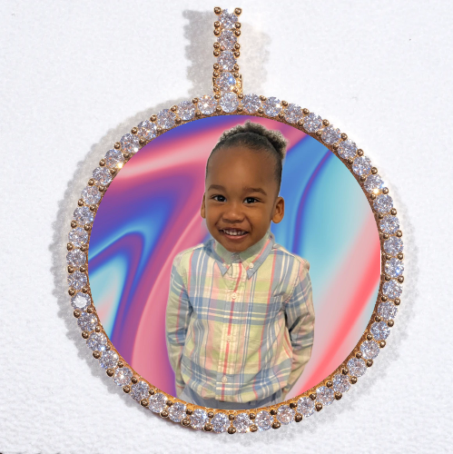 LARGE 3D CIRCLE CUSTOM PICTURE PENDANT