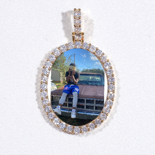 3D Oval Custom Picture Pendant