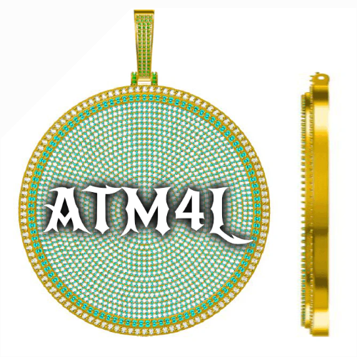 CUSTOM LETTER NECKLACE 3D BIG DISC