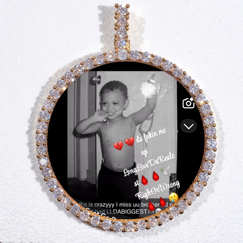 LARGE 3D CIRCLE CUSTOM PICTURE PENDANT