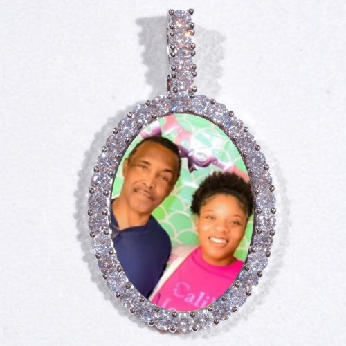 Large 3D Oval Custom Picture Pendant