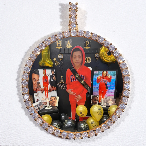 LARGE 3D CIRCLE CUSTOM PICTURE PENDANT