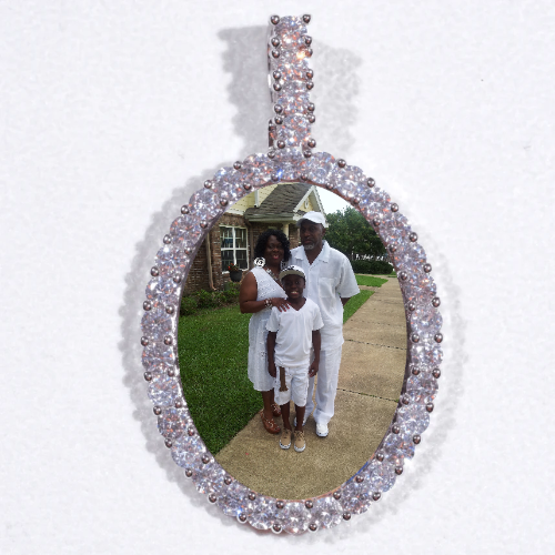 Large 3D Oval Custom Picture Pendant