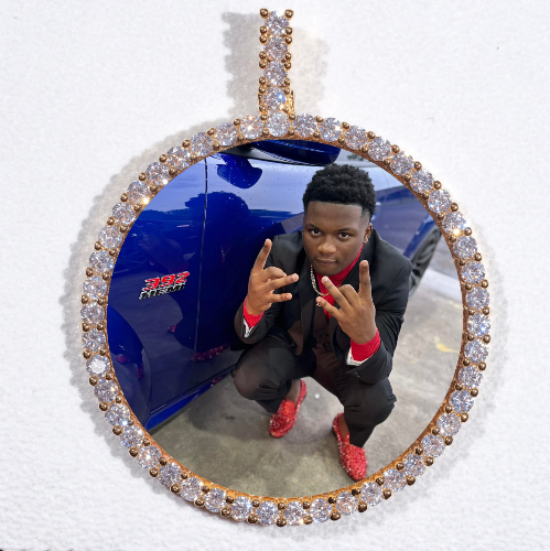 LARGE 3D CIRCLE CUSTOM PICTURE PENDANT
