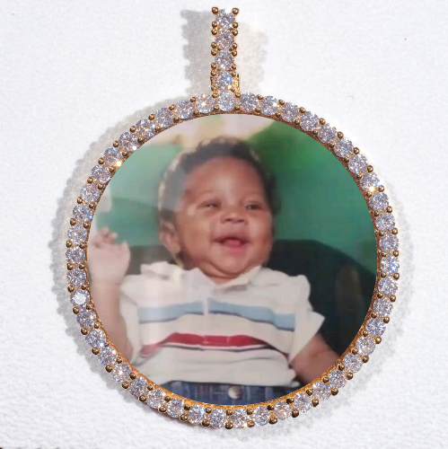 LARGE 3D CIRCLE CUSTOM PICTURE PENDANT