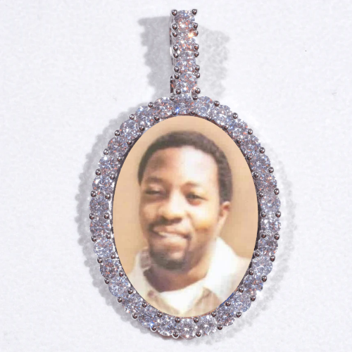 Large 3D Oval Custom Picture Pendant