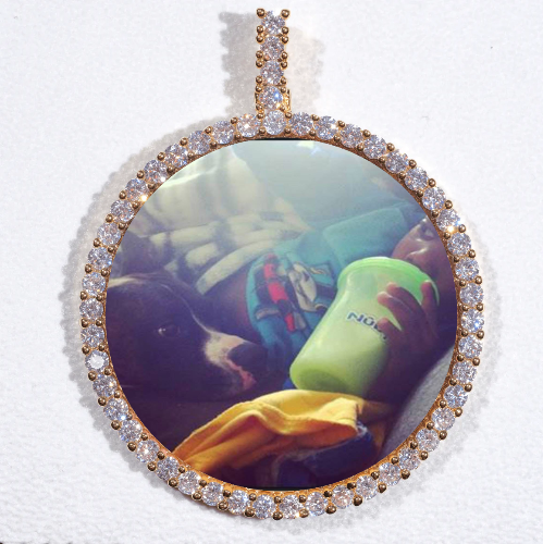 LARGE 3D CIRCLE CUSTOM PICTURE PENDANT