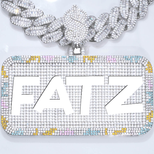 CUSTOM LETTER NECKLACE 3D COLORFUL SQUARE
