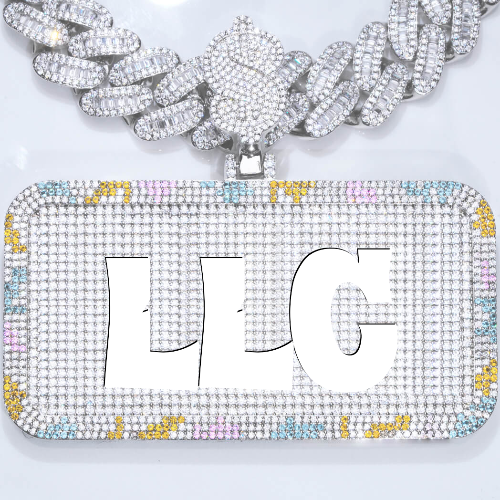 CUSTOM LETTER NECKLACE 3D COLORFUL SQUARE