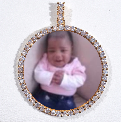 LARGE 3D CIRCLE CUSTOM PICTURE PENDANT