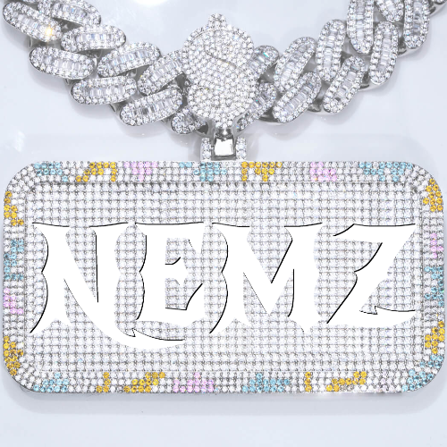 CUSTOM LETTER NECKLACE 3D COLORFUL SQUARE