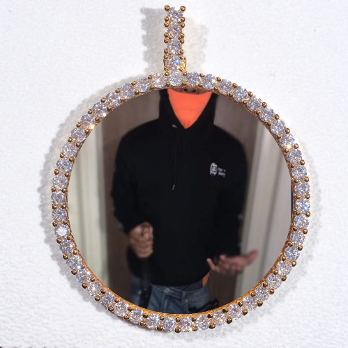 LARGE 3D CIRCLE CUSTOM PICTURE PENDANT