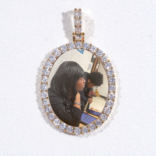 3D Oval Custom Picture Pendant