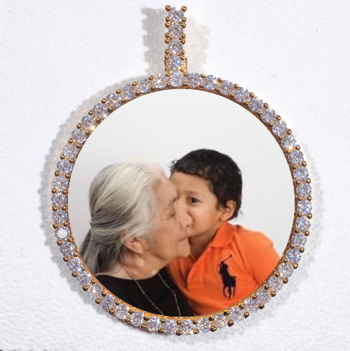 LARGE 3D CIRCLE CUSTOM PICTURE PENDANT