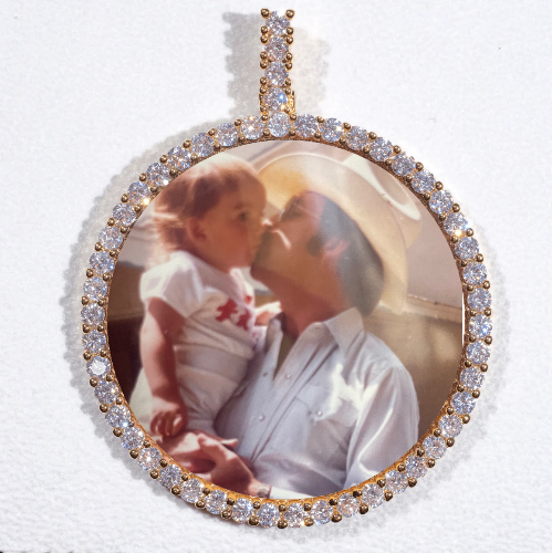 LARGE 3D CIRCLE CUSTOM PICTURE PENDANT