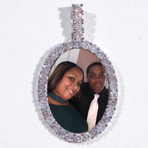 Large 3D Oval Custom Picture Pendant