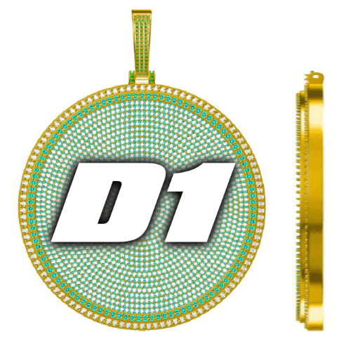 CUSTOM LETTER NECKLACE 3D BIG DISC