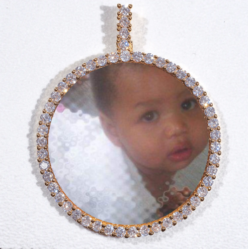 LARGE 3D CIRCLE CUSTOM PICTURE PENDANT