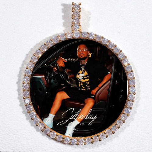 LARGE 3D CIRCLE CUSTOM PICTURE PENDANT