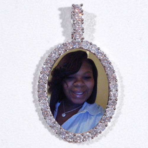 Large 3D Oval Custom Picture Pendant