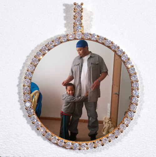 LARGE 3D CIRCLE CUSTOM PICTURE PENDANT