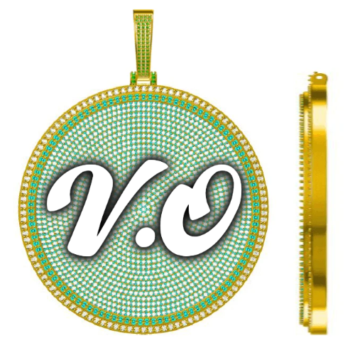 CUSTOM LETTER NECKLACE 3D BIG DISC