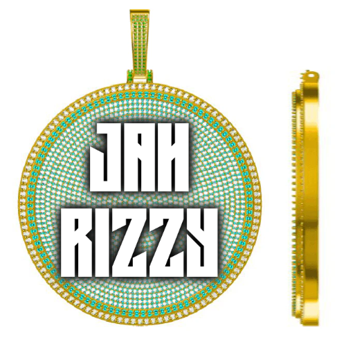 CUSTOM LETTER NECKLACE 3D BIG DISC