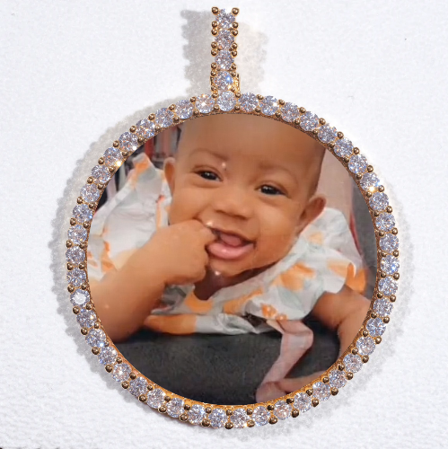 LARGE 3D CIRCLE CUSTOM PICTURE PENDANT