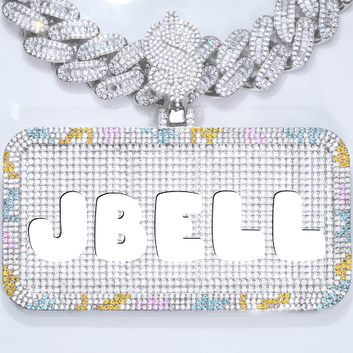 CUSTOM LETTER NECKLACE 3D COLORFUL SQUARE