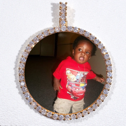 LARGE 3D CIRCLE CUSTOM PICTURE PENDANT