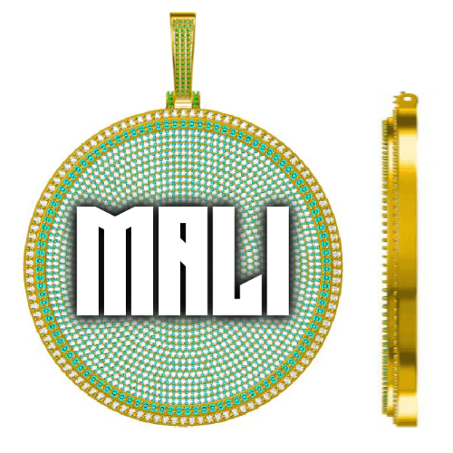 CUSTOM LETTER NECKLACE 3D BIG DISC