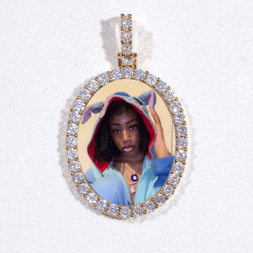 3D Oval Custom Picture Pendant