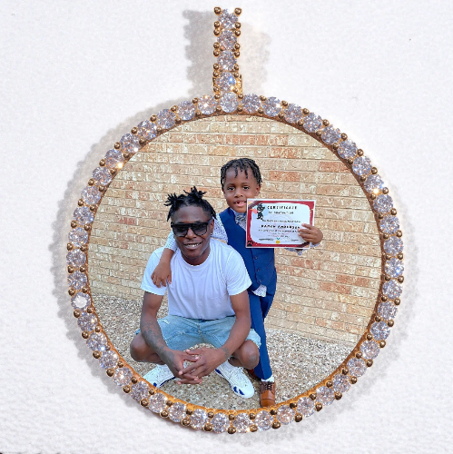 LARGE 3D CIRCLE CUSTOM PICTURE PENDANT