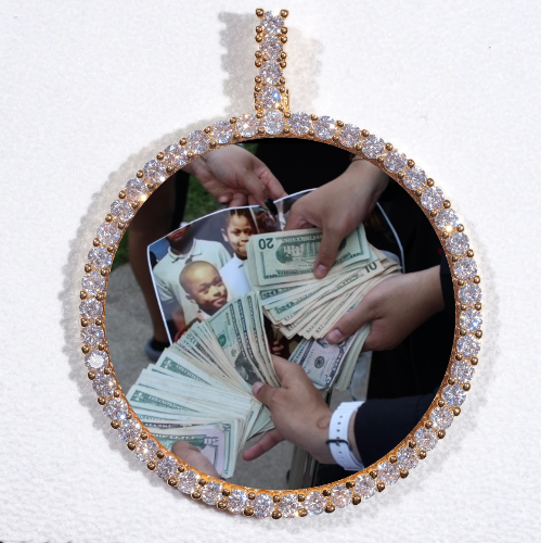 LARGE 3D CIRCLE CUSTOM PICTURE PENDANT