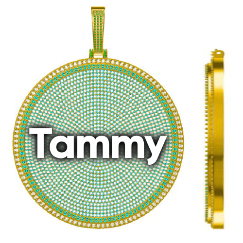 CUSTOM LETTER NECKLACE 3D BIG DISC