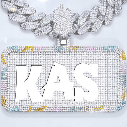 CUSTOM LETTER NECKLACE 3D COLORFUL SQUARE