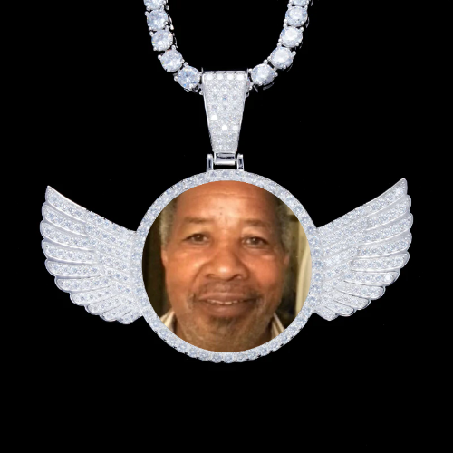 925S & VVS Moissanite 3D Wing Custom Picture Pendant