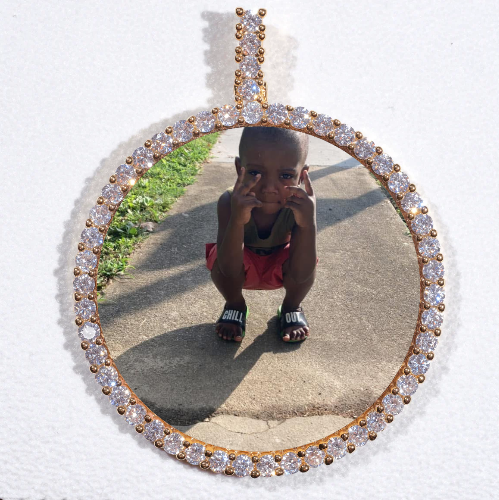 LARGE 3D CIRCLE CUSTOM PICTURE PENDANT