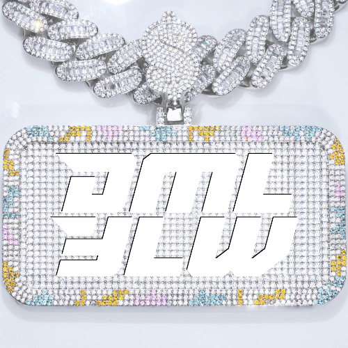 CUSTOM LETTER NECKLACE 3D COLORFUL SQUARE
