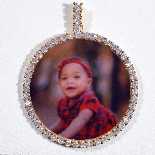 LARGE 3D CIRCLE CUSTOM PICTURE PENDANT