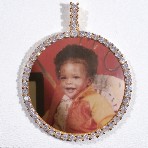 LARGE 3D CIRCLE CUSTOM PICTURE PENDANT
