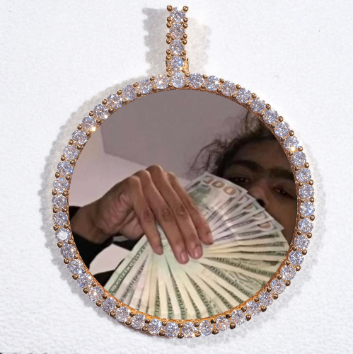 LARGE 3D CIRCLE CUSTOM PICTURE PENDANT
