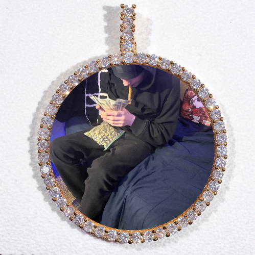 LARGE 3D CIRCLE CUSTOM PICTURE PENDANT