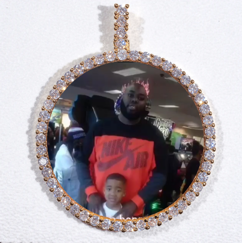LARGE 3D CIRCLE CUSTOM PICTURE PENDANT