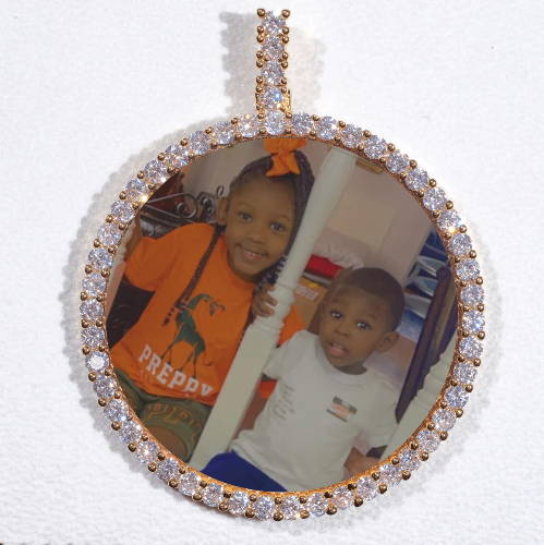 LARGE 3D CIRCLE CUSTOM PICTURE PENDANT