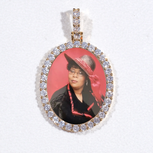 3D Oval Custom Picture Pendant
